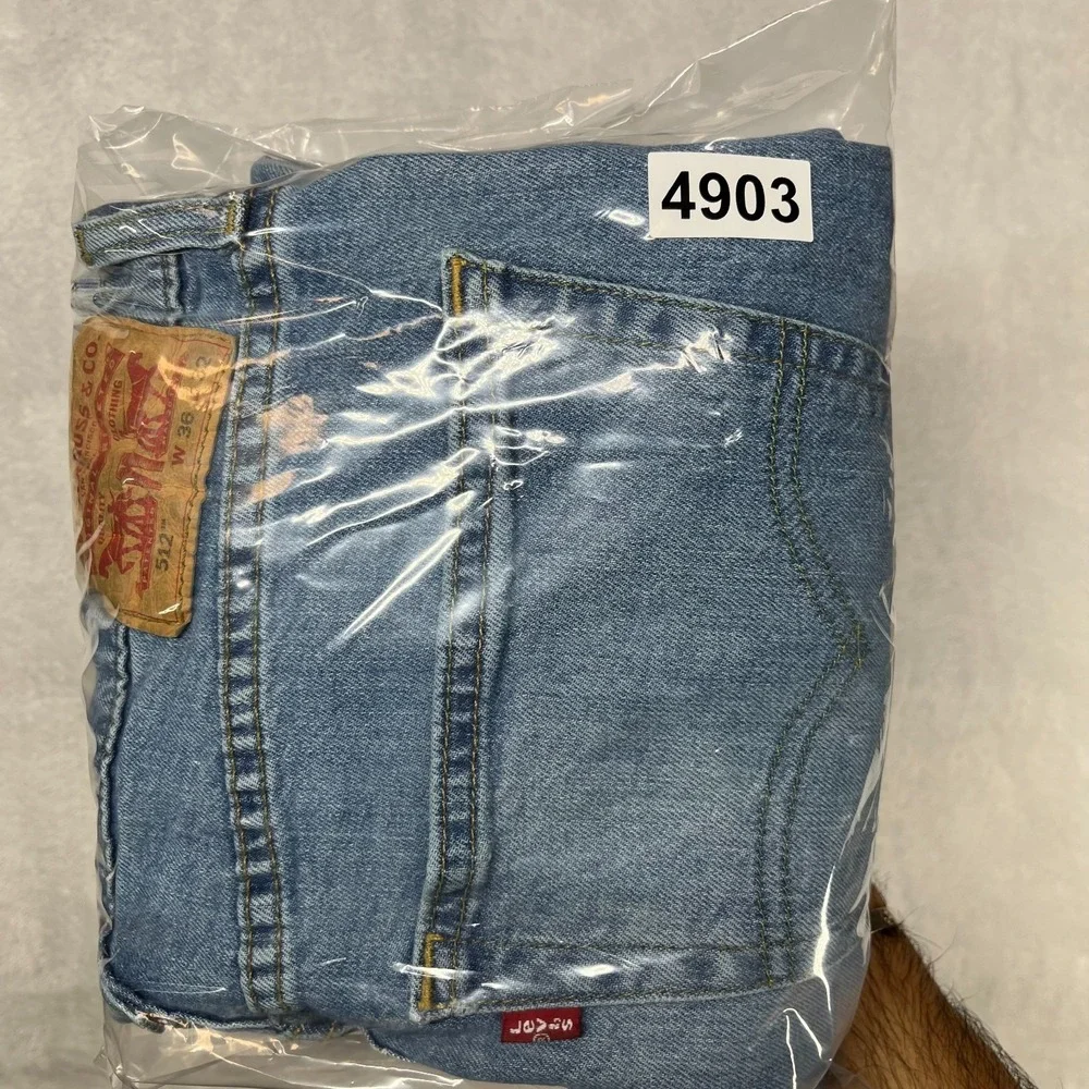 Levi's 512 Straight Jeans Men's Blue Denim Pockets Classic Zip Fly 34X30 - Flaws
